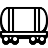 A black and white icon of a fuel transport container