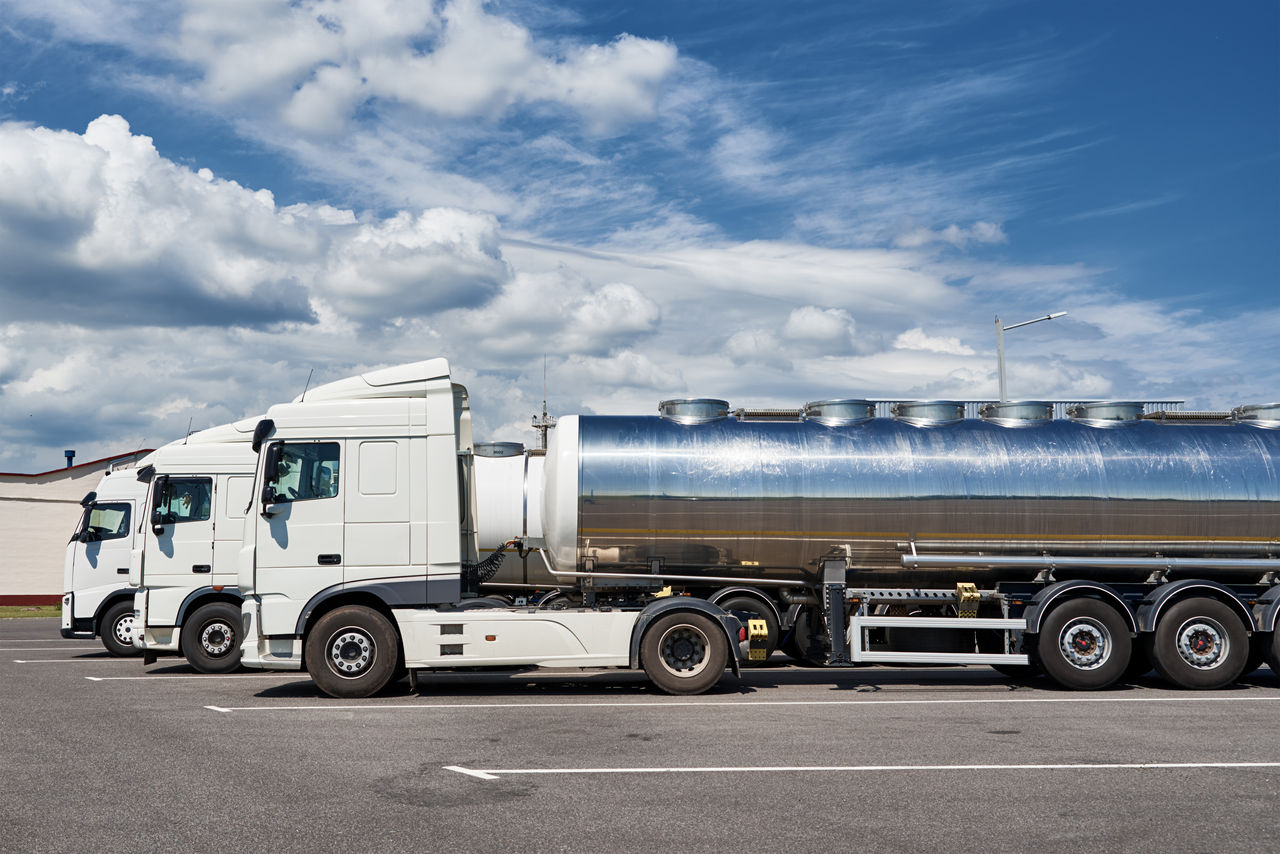 A truck transporting petroleum